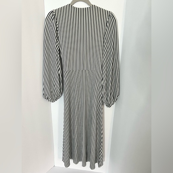 H&M striped midi wrap dress, with balloon sleeves, S - Picture 2 of 7
